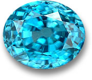 Pedra preciosa oval de zircão azul