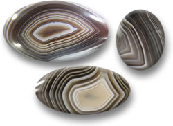 Cabochons de ágata em faixas de Botswana