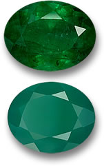 Pedras preciosas esmeralda e ágata