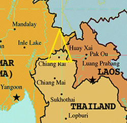 O Triângulo Dourado onde Laos, Tailândia e Mianmar se encontram