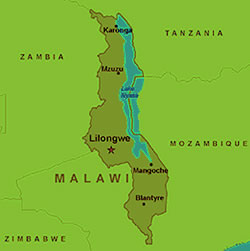 Mapa do Malauí