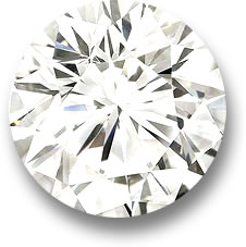 Pedra preciosa redonda de diamante branco