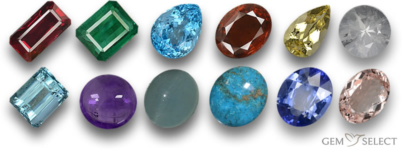 Pedras preciosas de Sagitário da GemSelect - imagem grande