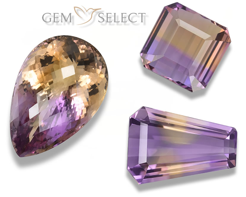 Gemas naturais de ametrino da GemSelect - imagem grande