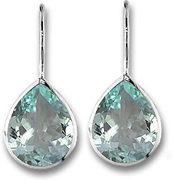 Pear-Shaped Aquamarine Earrings