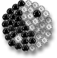 Gemas de Turmalina Negra e Topázio Branco