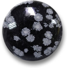 Obsidiana floco de neve preto e branco