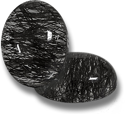 Black Rutile Quartz Cabochon