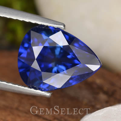 Safira Azul do Ceilão em Formato de Pera da GemSelect