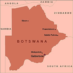 Mapa de Botswana