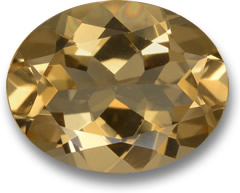Pedra preciosa berilo dourada acastanhada