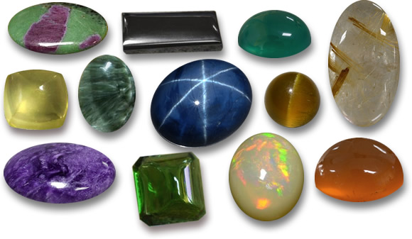 Pedras preciosas cabochão