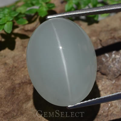 Cabochão Aquamarine Olho de Gato da GemSelect