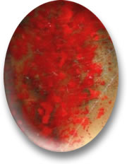 Cabochão de Pedra de Sangue de Galinha