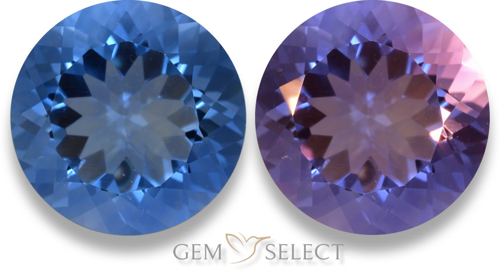 Pedra preciosa de fluorita com mudança de cor da GemSelect - imagem grande