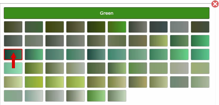 Uma foto do nosso novo menu de subgrupo de cores - GemSelect