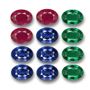 Grade de correspondência de pedras preciosas coloridas