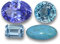 Pedras de nascimento de dezembro: Tanzanita, Zircão Azul, Topázio Azul e Turquesa