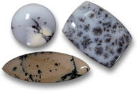 Pedras preciosas cabochão de calcedônia dendrítica e ágata dendrítica