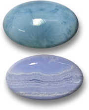 Cabochões Larimar e Ágata Azul