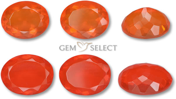Uma foto de pedras preciosas de opala de fogo da GemSelect