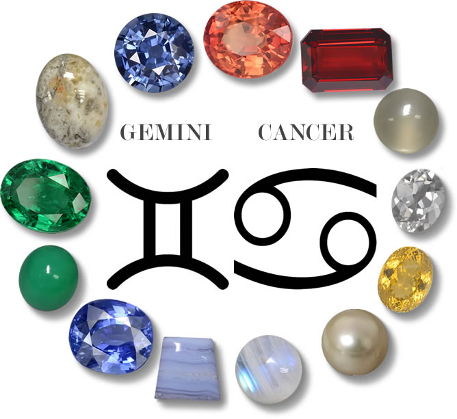 Pedras preciosas de Gêmeos e Câncer da GemSelect - Imagem grande