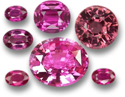 Pedras preciosas de safira rosa