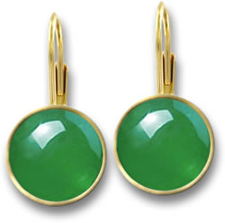 Brincos de Jade Imperial e Ouro Amarelo