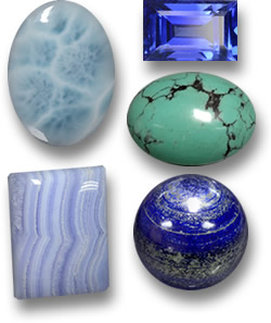 True Blue: Larimar, Safira Azul, Turquesa, Ágata Azul e Lápis Lazuli