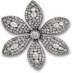 Réplica de broche de flor de diamante