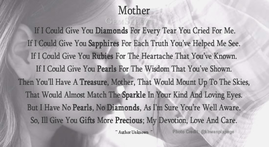 Poema de pedras preciosas para o dia das mães - GemSelect