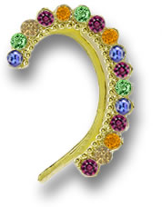 Multi-colored Gemstone Ear Cuff