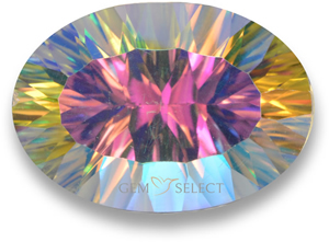 Pedra preciosa de quartzo místico multicolorido