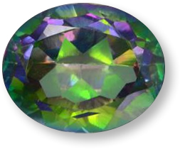 Pedra preciosa de topázio místico multicolorido