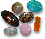 Grupo de pedras preciosas opala
