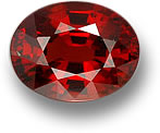 Granada Espessartite Oval Vermelho-Alaranjado Profundo