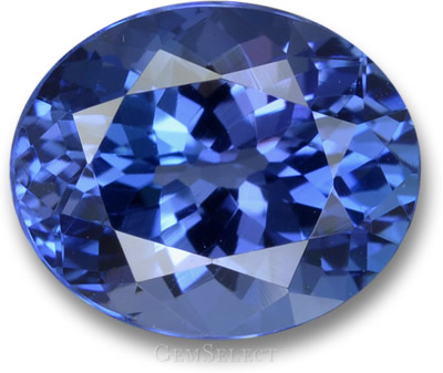 Pedra preciosa oval azul vívida de tanzanita