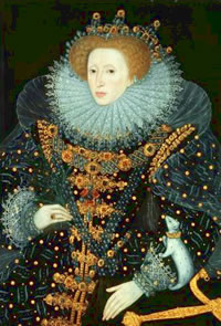 O retrato de arminho de Elizabeth I mostrando o pingente dos três irmãos