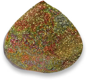 Pedra preciosa de pirita arco-íris multicolorida