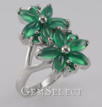 Anel de ágata para venda Green Agate Gemstone Ring