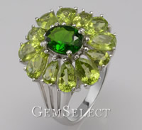 Anel de diopsídio verde cromado Green Chrome Diopside Ring