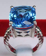 anel de prata topázio azul