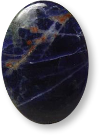 Pedra preciosa sodalita multicolorida