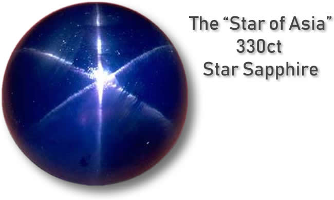 Uma foto da safira estrela 'Estrela da Ásia' - imagem média