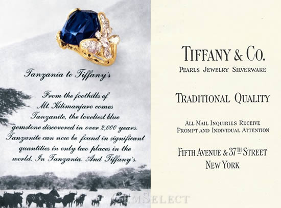 Propaganda da Tanzanita da Tiffany
