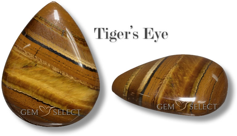 Uma foto de pedras preciosas de olho de tigre da GemSelect - Imagem grande