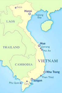 Mapa do Vietnã