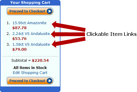 Novos recursos do carrinho de compras