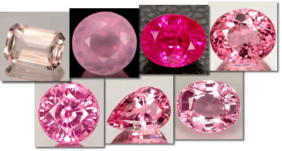 Pedras preciosas rosa