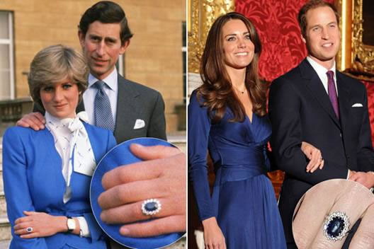 O anel de safira da princesa Diana e Kate Middleton